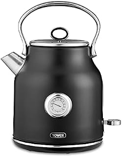 Tower T10063BLK Renaissance 1.7 Litre, 3 kw Ultra-Fast Quiet Boil Kettle in Matt Black