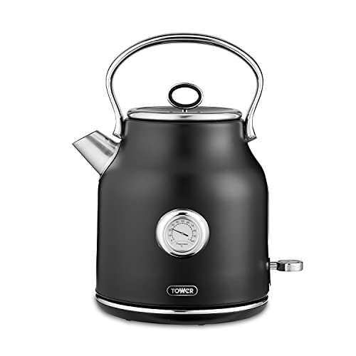Tower T10063BLK Renaissance Kettle, Quick Boil, 360° Base, 1.7L, 3KW, Black