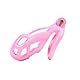 SeLgurFos CB-V2.0 Keuschheitsgürtel Set Rosa Peniskäfig mit 4 Größen Curved Cockringe Abstinenz SM Bondage Chastity Cage Sexspielzeug für Männer