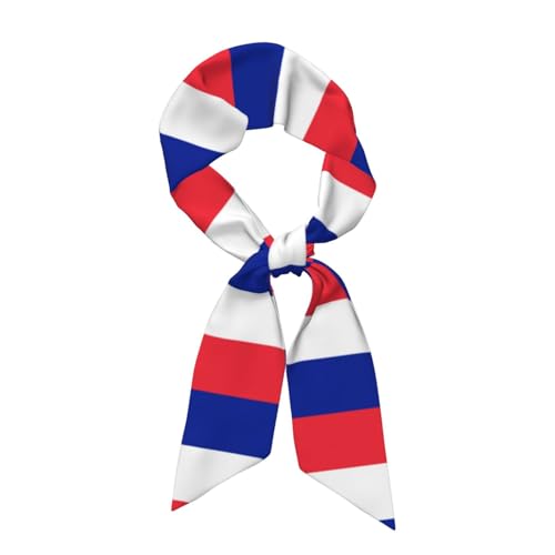 XZDLYY Bufanda larga de satén elegante con la bandera francesa para un estilo versátil y uso de accesorios