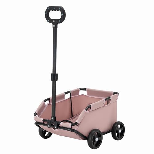 Poussette pour chien rose pliable à 4 roues pour petit toutou