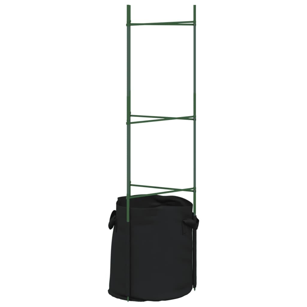 Klatki na pomidory z workami na rośliny, 6 szt., stal 116 cm i polipropylen, regulowana podpórka na pomidory, odporna na korozję klatka do roślin pnących, takich jak ogórki i fasola