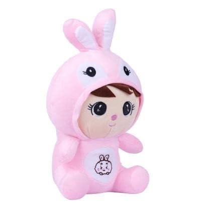 Image of Rabbit Ear Baby Doll Plush Toy 25cm Soft Stuffed Animal Pink Cute Cartoon Character Plush Doll for Kids Toddlers Gift Snuggle Toy Home Decor Soft Cuddly Companion (Baby boy new)