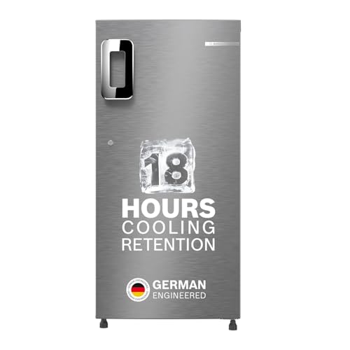 Bosch 226 L, 4 Star, Single Door Refrigerator with Industry's largest vegetable box & largest Beverage space (CST22S24NI, Fine Steel) | 18 Hour Cooling Retention during powercut, 2.5x Faster Cooling