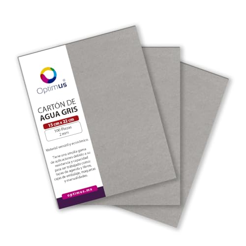 La mejor comparación de Encuadernación - los más vendidos. 40 Carton de Agua Gris para encuadernar 2.00 mm 15 x 22 cm - 100 Piezas