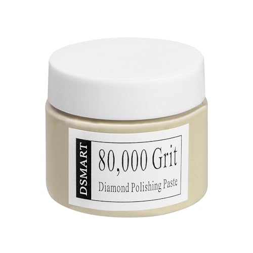 80,000Grit Diamond Polishing Lapping Compound Polish Paste with 25% Diamond Powder (0.1 Micros) for Metal Silver Chrome Glass Marble Resin Rock Watch Jewelry Gemstone - 50G (1.76 Oz)