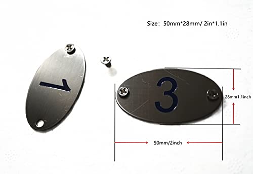 NanTun 304 Stainless Steel Engraved Oval Table Blue Numbers (1-30) Pubs Restaurants Clubs - 1 to 30 - Image 2