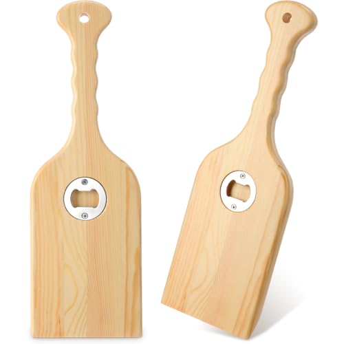 Jetec Wooden Grill Scraper 15 Inch - Heavy-Duty Pine Wood BBQ Scraper with Bottle Opener, Anti-Slip Handle, Safe Non-Metal Bristle Grill Cleaner for Backyard Grilling, Camping, Tailgating