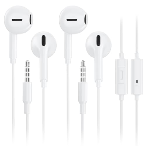 2 Pack Wired Earbuds with 3.5mm AUX Plug...