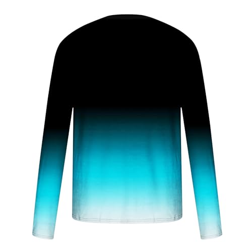 Muscularfit Mens Long Sleeve Shirts Casual Gradient Color Loose Pullover Graphic Tee Shirts Fall Fashion Athletic Sweatshirts