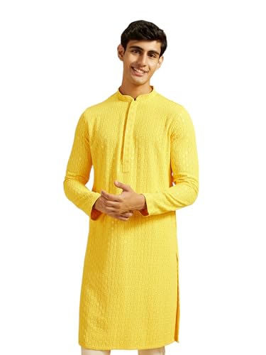 Image of DIWAS BY MANYAVAR Men's Viscose Embroidered|Sequined Kurta (1pc)
