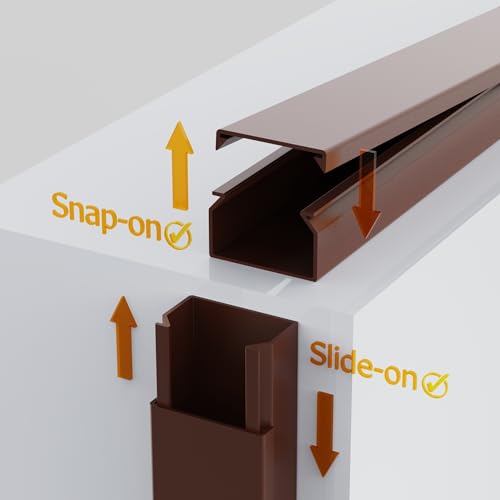 Image of Brown Cable Cover Cord Concealer - 315in Wire Raceway, Hide Cables, Channel Kit, Wall Mount Cover, Hiding Strip, Management, Conduit, Molding