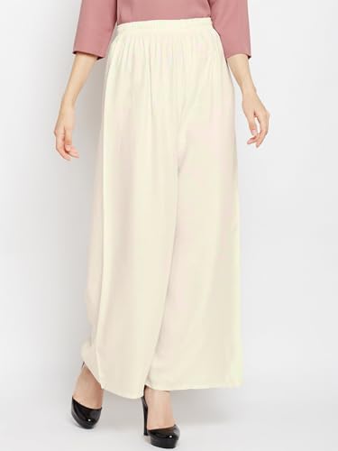 Image of Go Gazab - Stylish Women's Palazzo: Trendy Rayon Solid Color Ethnic Wear Palazzo