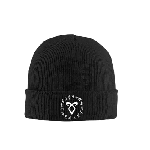Shadowhunters Runes Sombrero de Punto cálido Gorra de Punto de Invierno Gorro de Punto Skullies Gorros de Hip Hop para Unisex