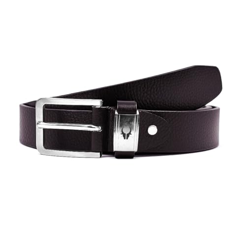 Image of WildHorn Men's Genuine Leather Belt - Premium Black Formal & Casual Wear | Durable Metal Buckle | Stylish Textured Finish