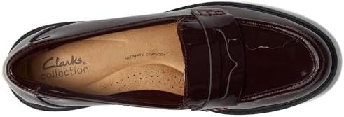 Clarks Women's Westlynn Ayla Loafer, Burgundy Patent Synthetic, 11 | Image 1