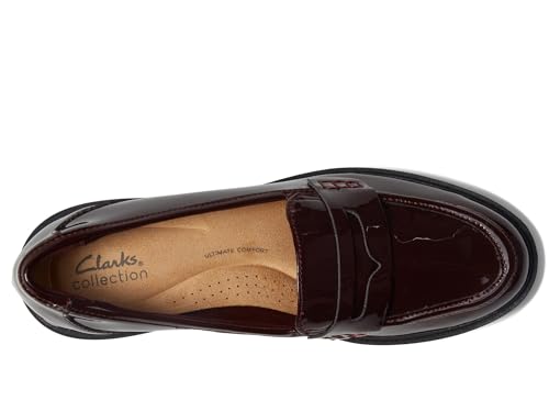 Clarks Clarks Red's Westlynn Ayla Loafer, Burgundy Patent Synthetic, 8.5 Wide US