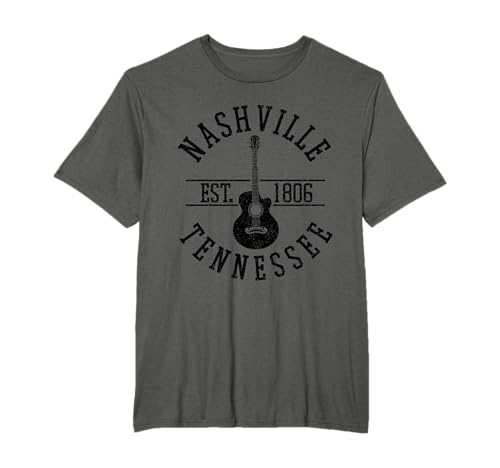 Nashville Tennessee USA Country Musik Gitarre Geschenk T-Shirt für 17,99 EUR bei amazon.de Bild: Nashville Tennessee USA Country Musik Gitarre Geschenk T-Shirt für 17,99 EUR bei amazon.de