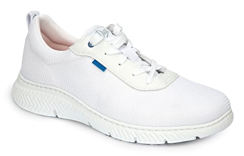 DIAN - SEUL Blanco 44, Zapatilla de Trabajo para Sanidad, Hostelería y Restauración, Zapato de Trabajo Unisex, Plantilla Acolchada y Suela Antideslizante, Material Transpirable y Repelente a Líquidos