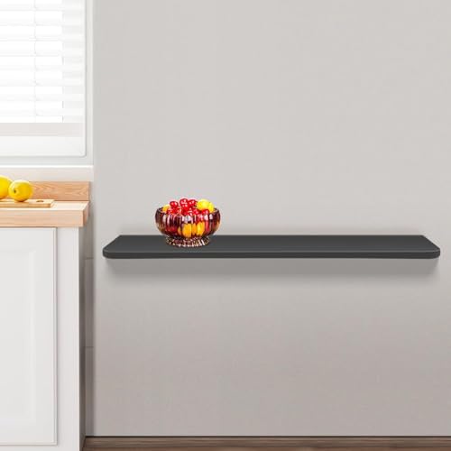 Table murale pliante noire 80x20 cm avec conception compacte - 4