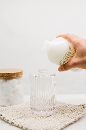 Rail19 Parisian Clear Fluted Glass Soap Dispenser - Refillable Lotion & Hand Soap For Kitchen And Bathroom, 10Oz (Farmhouse Brass) #TOP5