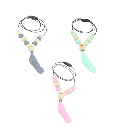 TomaiBaby 6St Baby Silikone Tänder Nyfödda Tänder Halsband Spädbarn Vårdande Halsband Silikon Beaded Tandläkare För Nyfödda Tänder Relief Halsbande