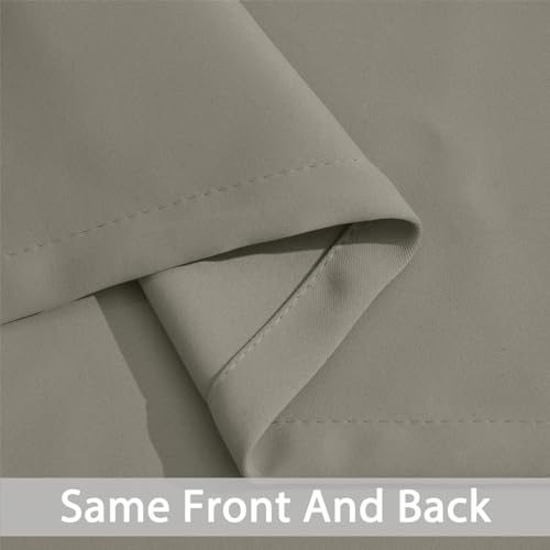 Yakamok 72 Inch Long Light Blocking Blackout Curtains, Room Darkening Thermal Insulated Blackout Drapes with Grommet for Bedroom (62x72Inch, Taupe, 2 Panels)