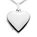 Produktbild Medaillon Herz Hochglanz 925 Sterling Silber für 2 Fotos + Kette + Schmuck-Etui von Haus der Herzen