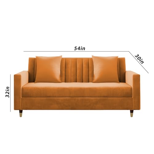 Image of Casaliving Garcia 3+2+1 Seater Sofa Set for Living Room (Orange - Colour) Premium Fabric Sofa Set