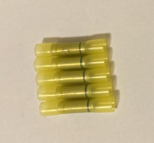 (100) Piece - Heat Shrink & Crimp Yellow Step Down Butt Connector 12/10-16/14 Gauge Made USA