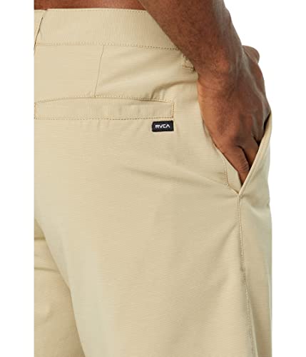 Rvca Mens Regular Fit 18 Inch Hybrid Short - Daggers Chino (Khaki, 34) #TOP2