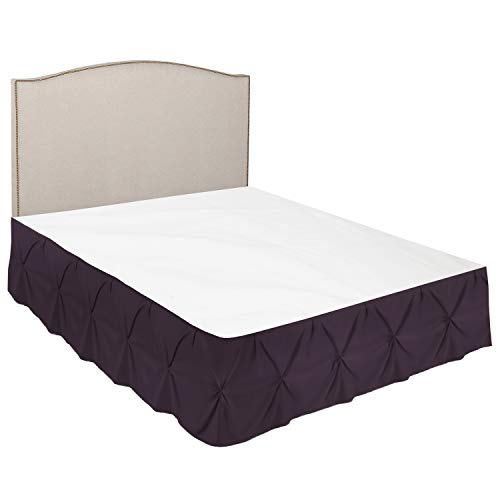 Image of Nestl Purple Bed Skirt Cal King Size, Pinch Pleat Cal King Bed Skirt, 14 inch Inch Drop Cal King Bedskirt, Hotel Quality Purple Bed Skirts, Microfiber Bedskirt for Cal King Bed, Purple Cal King Bed Skirt