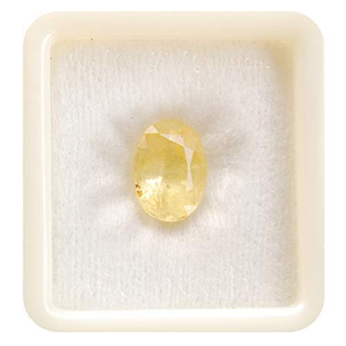 Saphir jaune Pukhraj 5.25 ratti pierre précieuse véritable non chauffée naturelle AMZ15633