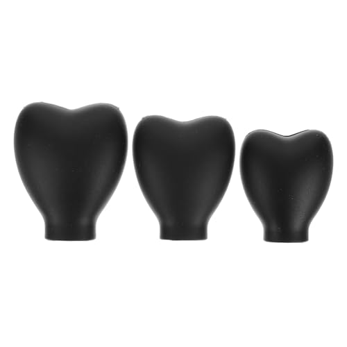 Hemobllo Funda para Brochas de Maquillaje de Silicona Negra, 3 Piezas Reutilizables, Cubiertas Antipolvo Flexibles y Pequeñas, Adecuado para Viaje y Almacenamiento Seguro de