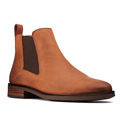 Clarks Women's Memi Top Ankle Boot, Dark Tan Leather, Size 5.5