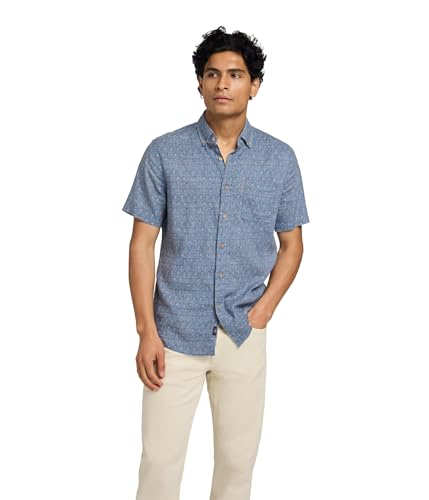 Faherty Men's Short Sleeve Breeze Shirt, Paradise Palm
