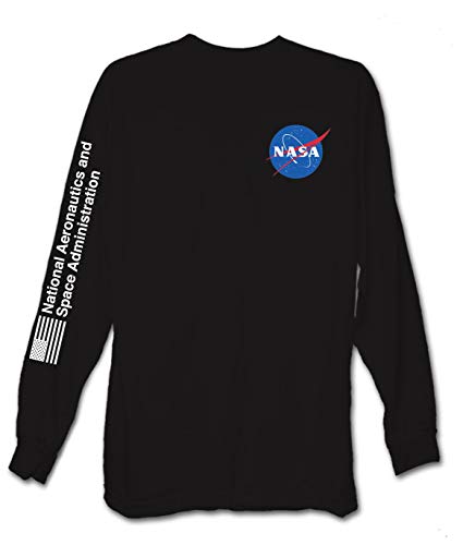 Riot Society NASA Meatball Logo Mens Long Sleeve T-Shirt - Black, Small