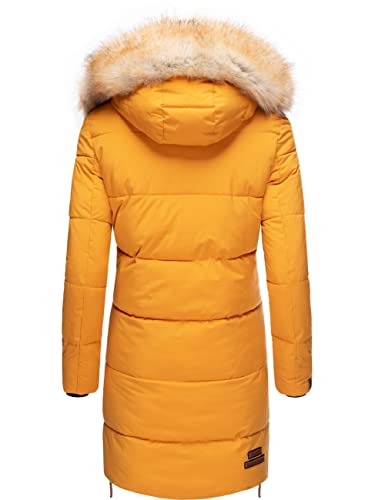 Navahoo Damen Warmer Winter Steppmantel Halina Yellow Gr. S