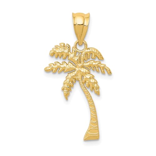 Colgante de palmera de oro amarillo de 14 quilates para regalo de mujer