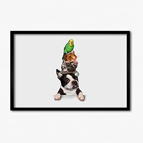 Cadre photo affiche 60x40 cm Tulup tableau animaux cadre bois MDF