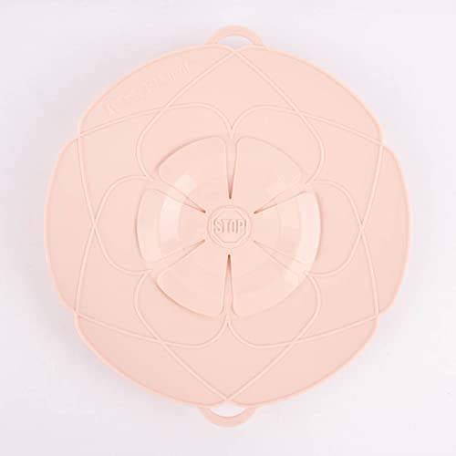 Kochblume das Original, Silikon Überkochschutz für Töpfe und Pfannen, Mikrowellen-Deckel, Spritzschutz und Dampfgar-Aufsatz | (altrosa, M | Topfgröße 14-20cm)