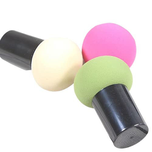 D.B.Z. 3 Pcs Mushroom puff with handle makeup sponge For Foundation Mushrooms head seal puffs beauty make up (pack of 3) Color May Vary