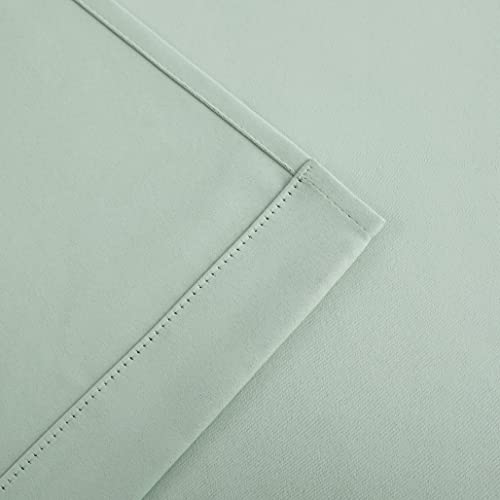 Image of Bujasso Aqua 80% Blackout Curtains with Sheer Overlay Mix and Match Double Layer Thermal Insulated Window Panels 63 inch for Living Room Bedroom Mint Green Drapes with Tiebacks Grommet Top 37 inchWx63 inchLx2