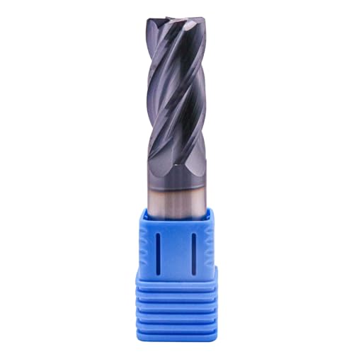 Image of 3 /4 inch 4 Flute Solid Carbide 0.04 inch Corner Radius End Mill, AlTiN Coated | 35 Helix, 3 /4 inch Cutting Dia, 3 /4 inch Shank Dia, 1-3 /4 inch LOC, 4 inch OAL, for Milling Alloy Steel, Carbon Steel, Cast Iron