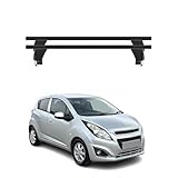 OMAC Roof Rack Cross Bars for Chevrolet Spark 2016-2022 Lockable 110Lbs Aluminium Black 2Pcs fits Cargo Carriers Kayak Canoe Bike Snowboard