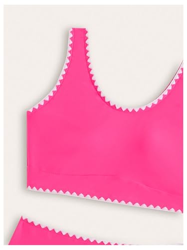 SHENHE Girl's Swimsuits 2 Piece Scoop Neck Bikini Crop Top Mid Rise Sporty Bathing Suits3