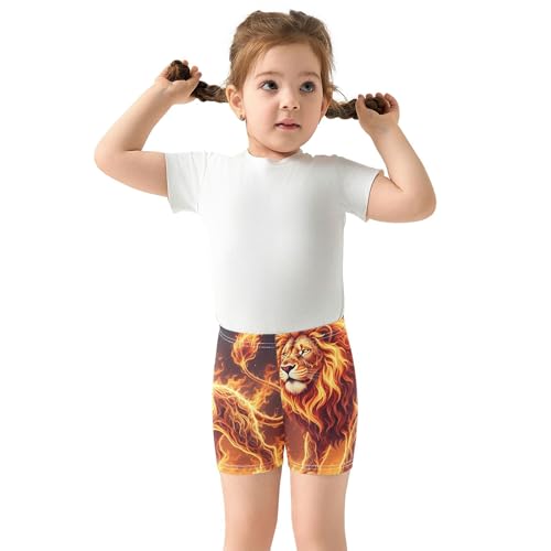 Under Skirt Shorts Floral Cotton Toddler Girl Biker Shorts 4t Summer Kids Fierce Lion Blazing Fire Golden3