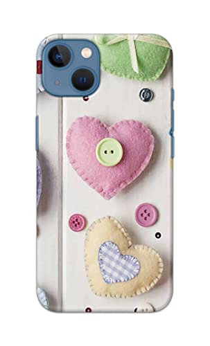 Image of PRINTFIDAA Heart Shape Hard Back Cover for Apple iPhone 13, A2633, A2482, A2631, A2634, A2635 Back Cover -(P6) KAT1010