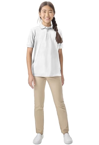 Image of Classroom School Uniforms for Boys and Girls Short Sleeve Pique Polo | Unisex Youth Shirt, Matching Ribbed Collar, Banded Sleeves, Three-button Placket, Comfortable Fit, School Uniform Essential