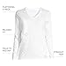 Lands' End Womens Long Sleeve Relaxed Supima Cotton V Neck T Shirt White Regular Medium